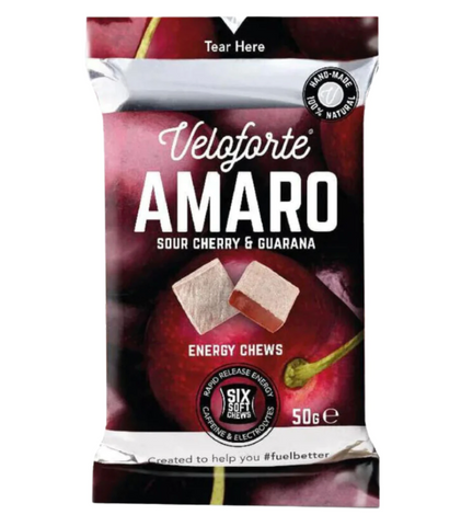 VELOFORTE AMARO ENERGY CHEW 50G - SOUR CHERRY & GUARANA
