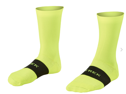 TREK RACE CREW CYCLING SOCK RADIOACTIVE YELLOW