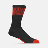 GIRO COMP RACER HIGH RISE SOCK HEATWAVE BLACK/BRIGHT RED