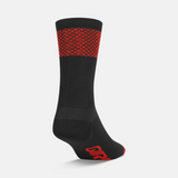 GIRO COMP RACER HIGH RISE SOCK HEATWAVE BLACK/BRIGHT RED