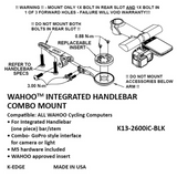 K-EDGE WAHOO INTEGRATED HANDLEBAR SYSTEM MOUNTS COMBO - BLACK