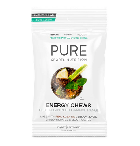 PURE ENERGY CHEWS 60G - COLA+CAFFEINE