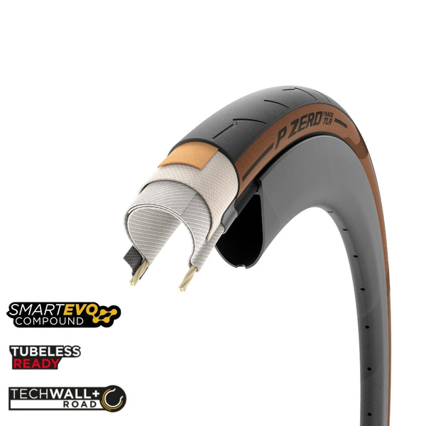 PIRELLI PZERO RACE TLR CLASSIC 700x26 BLACK/BROWN – Bicycle
