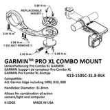K-EDGE GARMIN PRO XL COMBO MOUNT 31.8mm - BLACK