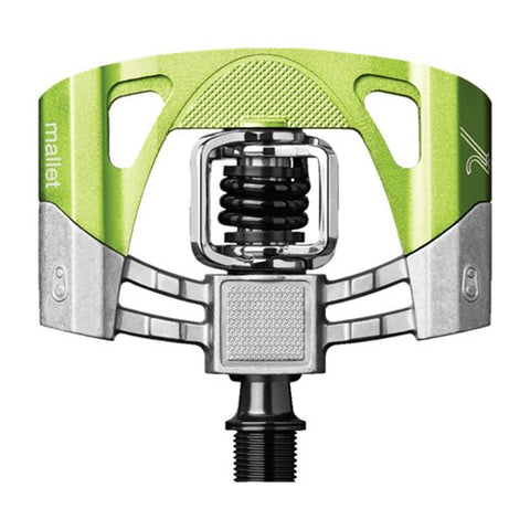 CRANKBROTHERS MALLET 2 PEDALS RAW/LIME GREEN