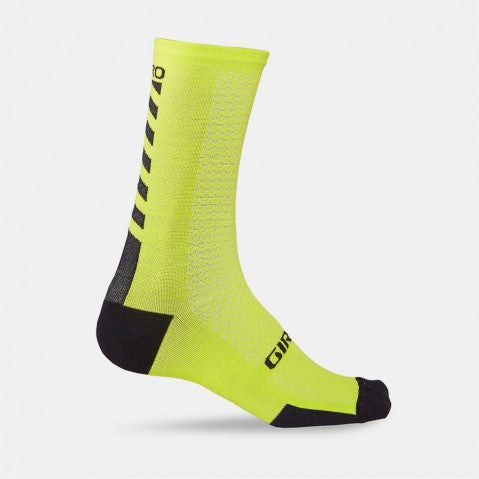 GIRO HRC+ MERINO SOCK - BRIGHT LIME/BLACK - MEDIUM
